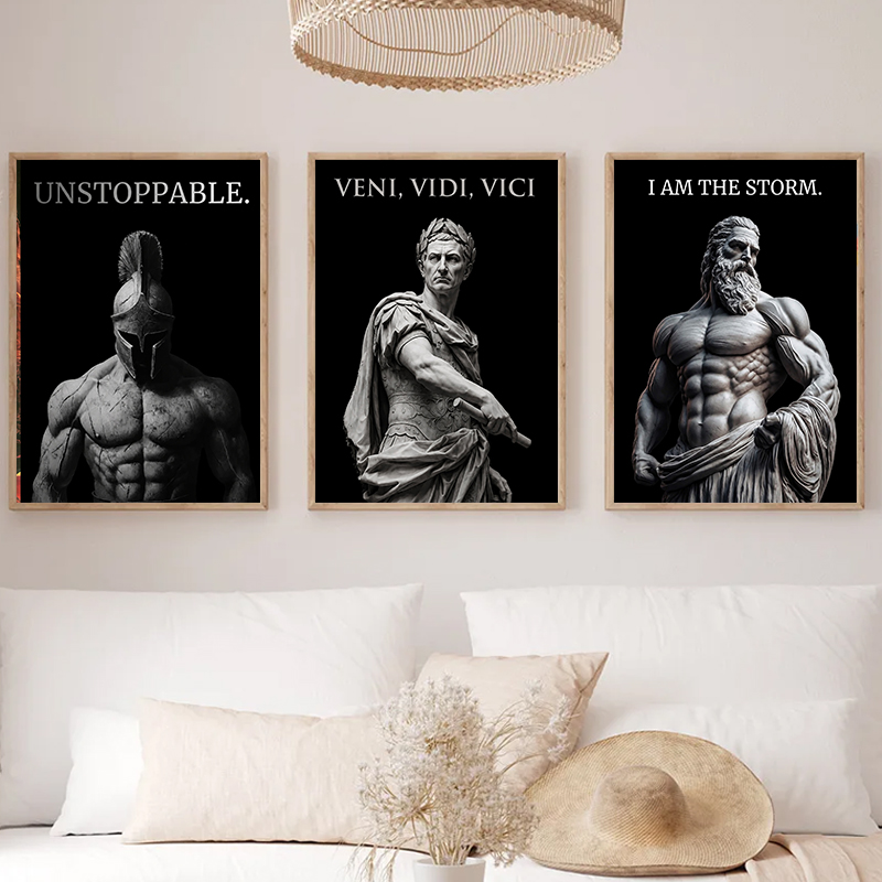 Home Gym Quotes - Greek Roman Warrior Motivational Quote Wall