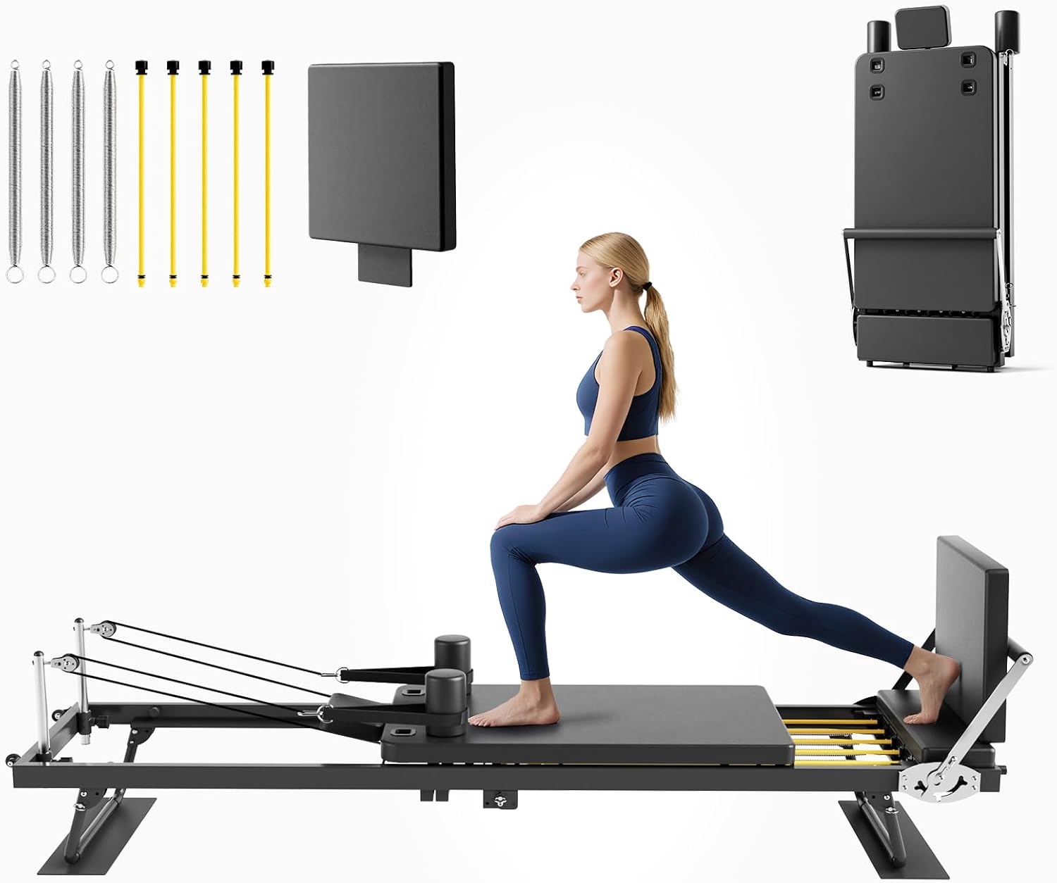 Home Gym Minimalist - Foldable Pilates Reformer Machine, Home Gym