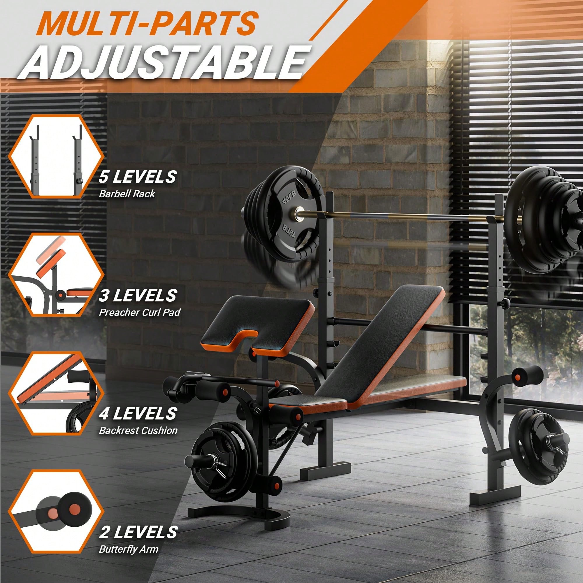 GIKPAL Weight Bench, Bench Pre - đánh giá và giá Home Gym Weight Bench