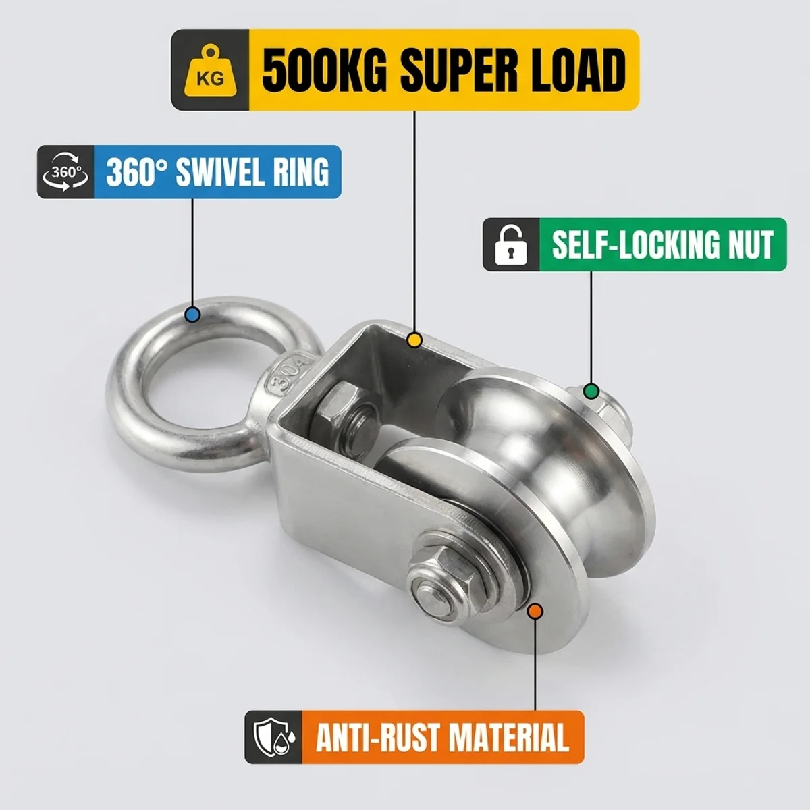 1PCS U Type Swivel Pulley 304  - đánh giá và giá Pulley Home Gym