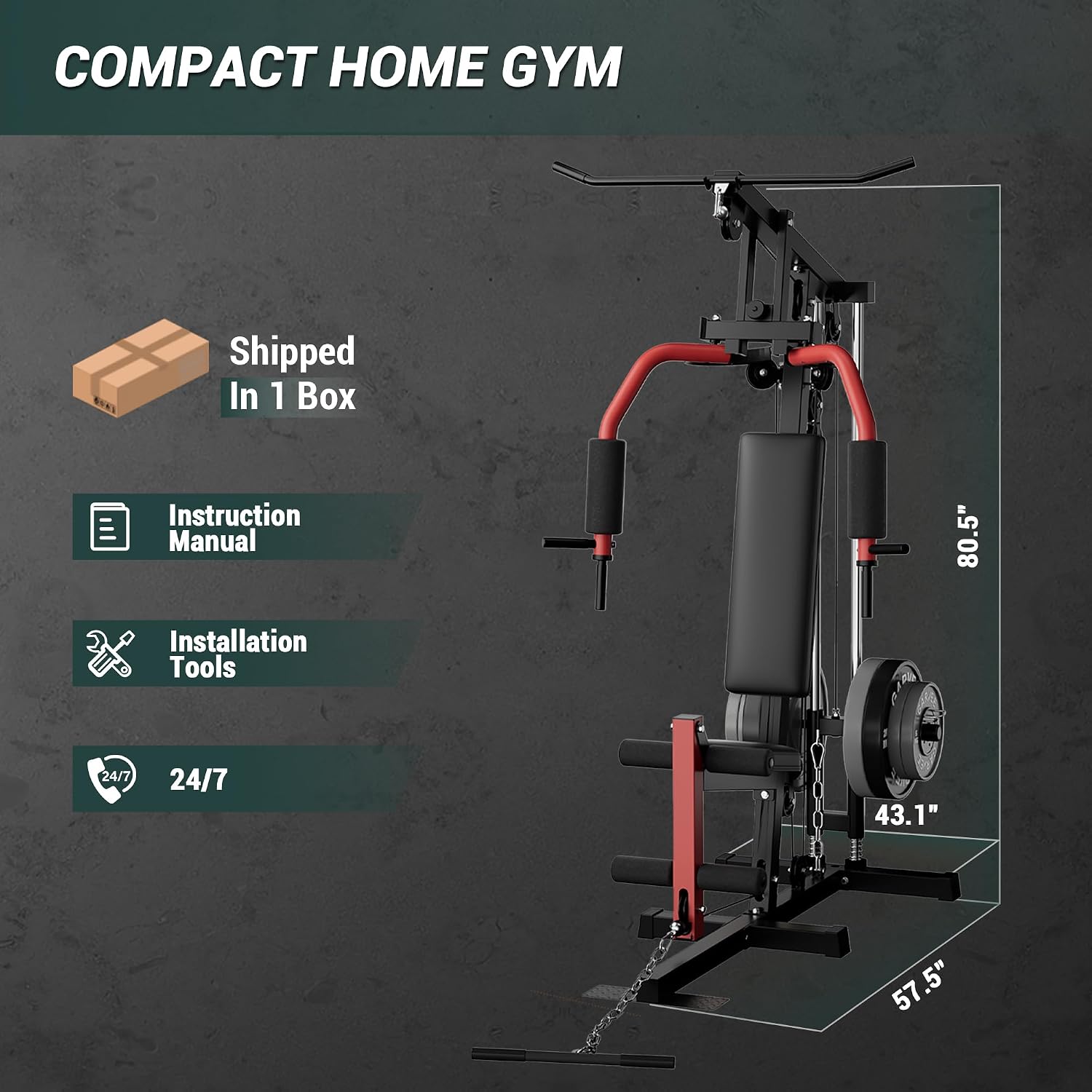 Full-Body Home Gym Machine wit - đánh giá và giá Pulley Home Gym