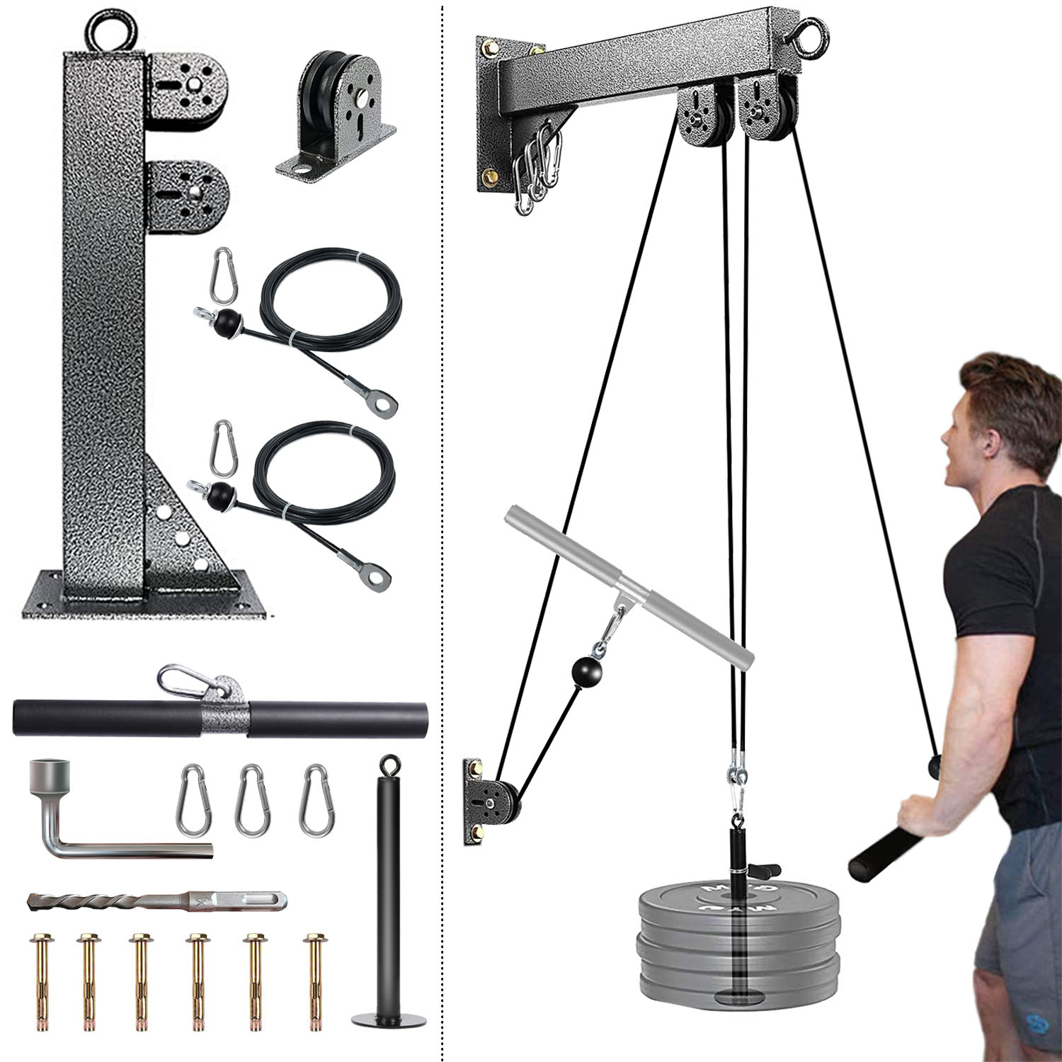 Fitness Wall Mounted Pulley Sy - đánh giá và giá Pulley Home Gym