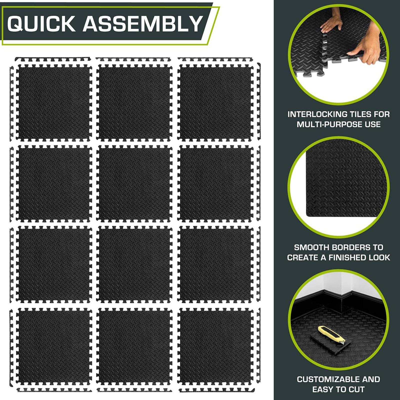 Puzzle Exercise Mat 12 Pieces  - đánh giá và giá Home Gym For Toddlers