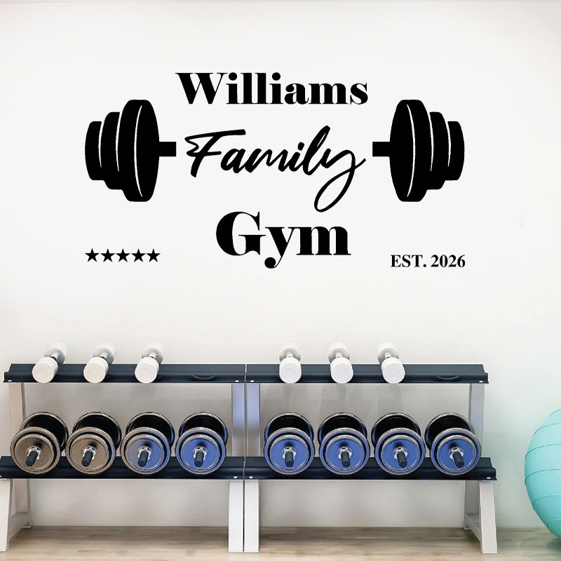 Custom Family Name Gym Wall De - đánh giá và giá Home Gym Names